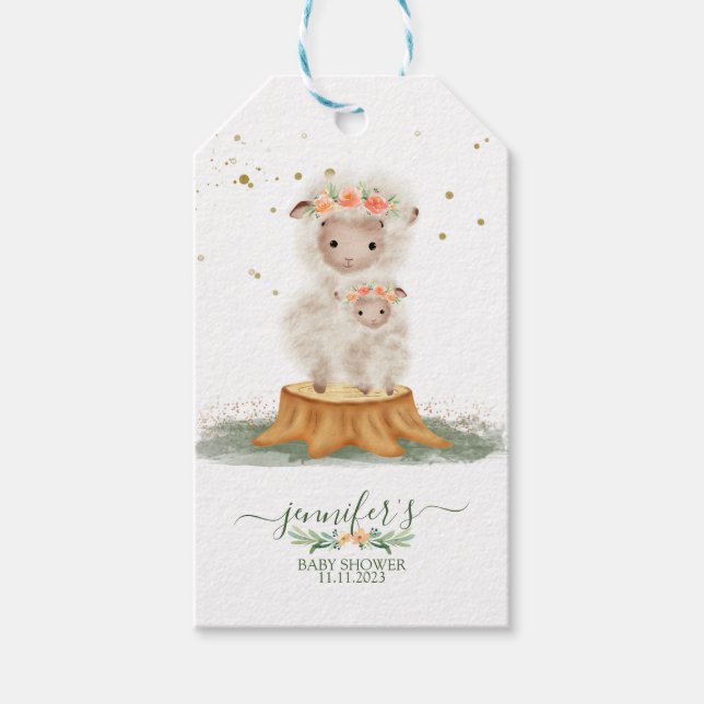 Étiquettes-cadeau Woodland Fluff Sheep (Devant)