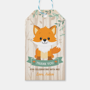 Étiquettes-cadeau Woodland Fox Forest 1er anniversaire Baby shower d