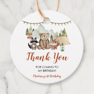 Étiquettes Cadeau Woodland One Happy Camper First Birthday Favoriser