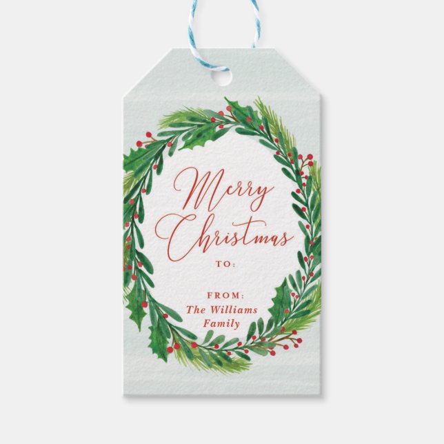 Étiquettes-cadeau Wreath (Devant)