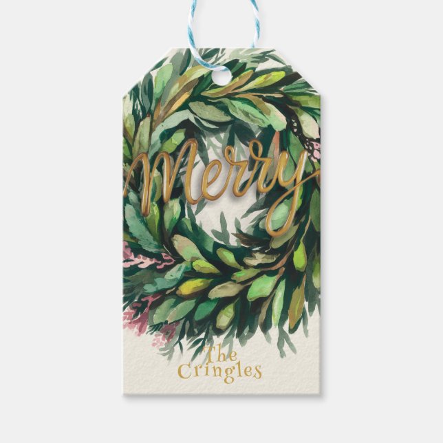 Étiquettes-cadeau Wreath (Devant)