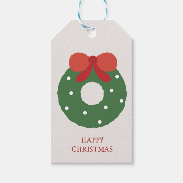 Étiquettes-cadeau Wreath de Noël (Devant)