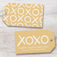 XOXO Câlins et Bisous Jaune Bonne Saint-Valentin
