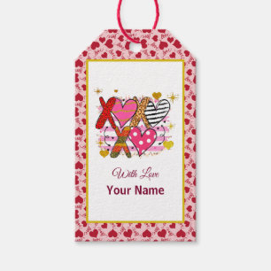 Étiquettes-cadeau XOXO Cœur Mignon & Ludique