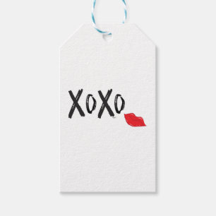 Étiquettes-cadeau XoXo-Étreinte-Baiser-avec-Rouge-Lèvres