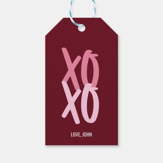 Étiquettes-cadeau XOXO Fête de la Saint Valentin personnalisée (Devant)