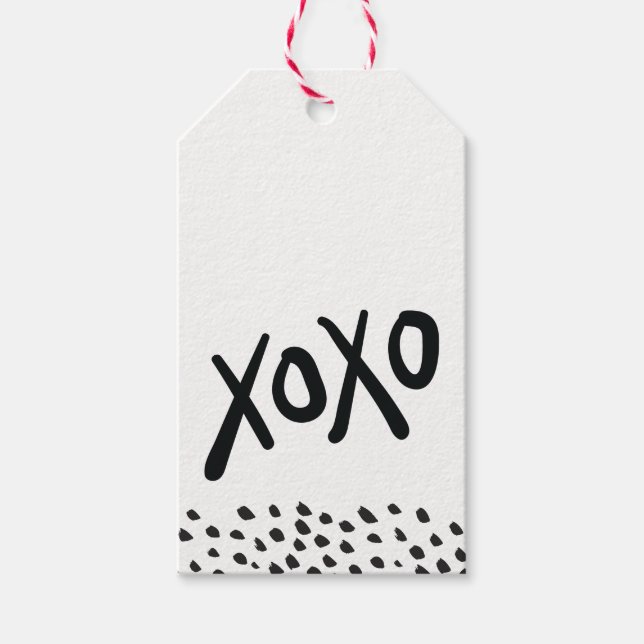 Étiquettes-cadeau XOXO MODERNE VACANCES peinture à la main minima (Devant)