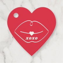 XOXO Retro Lips Red Heart Valentine