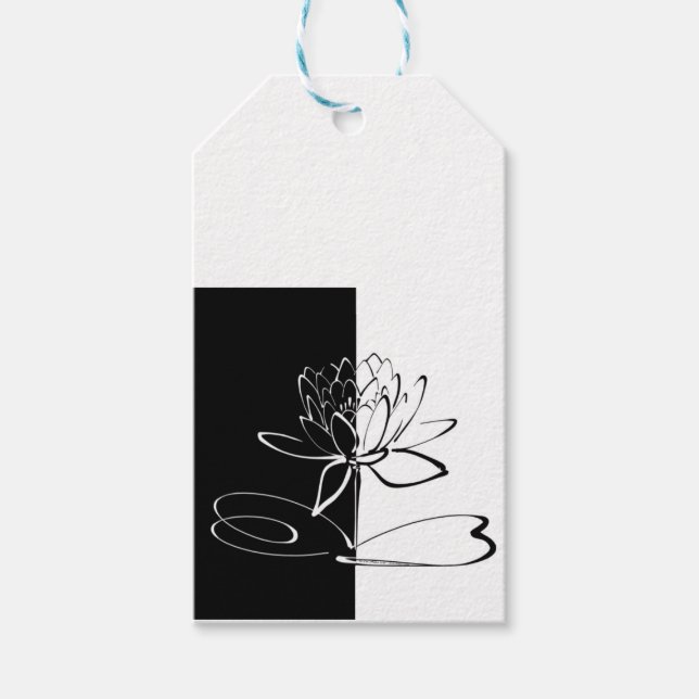 Étiquettes-cadeau Yin Yang Black Lotus Blossom (Devant)