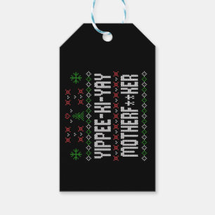 Étiquettes-cadeau Yippee Ki Yay Chandail de Noël laid
