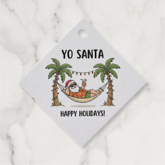 Étiquettes Cadeau Yo Santa Drôle de Noël d'été Joyuses Fêtes