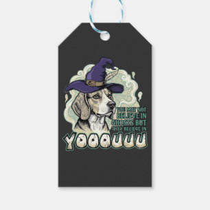 Étiquettes-cadeau Yooouuu Fantômes Chien Beagle Chapeau de Sorcière
