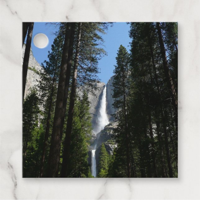Étiquettes Cadeau Yosemite Falls et Woods Paysage Photographie (Devant)