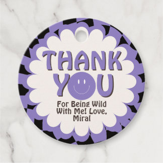 Étiquettes Cadeau Young Wild and Three Lavender 3rd Birthday Party