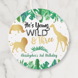 Étiquettes Cadeau Young Wild & Three Boys Troisième anniversaire