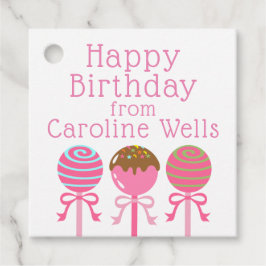 Étiquettes Cadeau Yummy Pink Cake Pops Personnalisé Cadeau Favoriser
