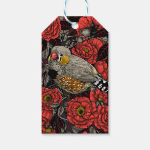 Étiquettes-cadeau Zèbre et rosier rouge