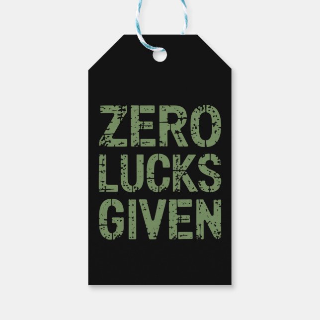 Étiquettes-cadeau Zéro Lucks Donné Saint Paddy's Day Hilarious Patri (Dos)