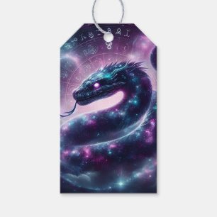Étiquettes-cadeau Zodiaque Galaxie du Serpent Cosmique Astrologie
