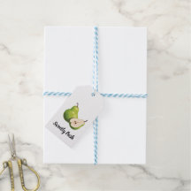 Étiquettes Cadeaux Aquarelle Poire Verte Simplemen