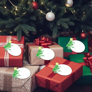 Étiquettes cadeaux arbre ondulé