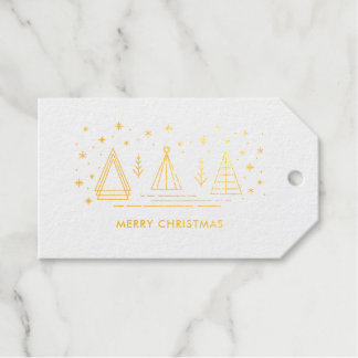 Étiquettes Cadeaux Arbres de Noël Monoline