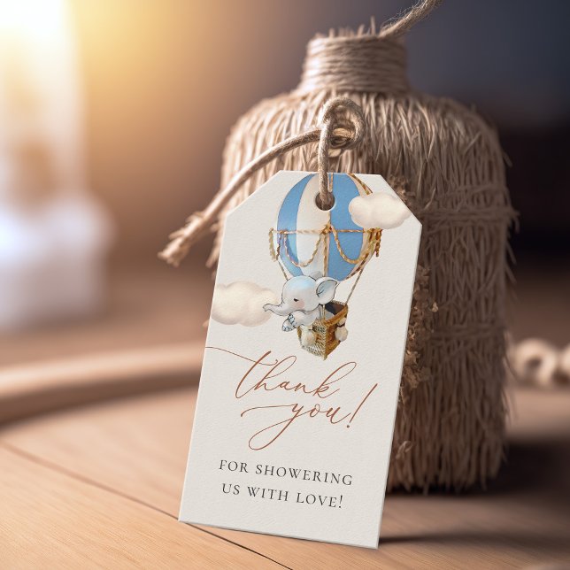 Étiquettes cadeaux Baby shower Elephant (Créateur téléchargé)