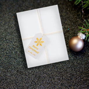 Étiquettes Cadeaux Balise cadeau Foil snow burgundy