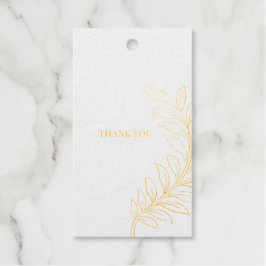 Étiquettes Cadeaux Balise de Merci de feuille d'or