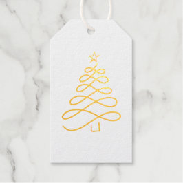 Étiquettes Cadeaux Balises cadeaux Gold Christmas Tree Foil