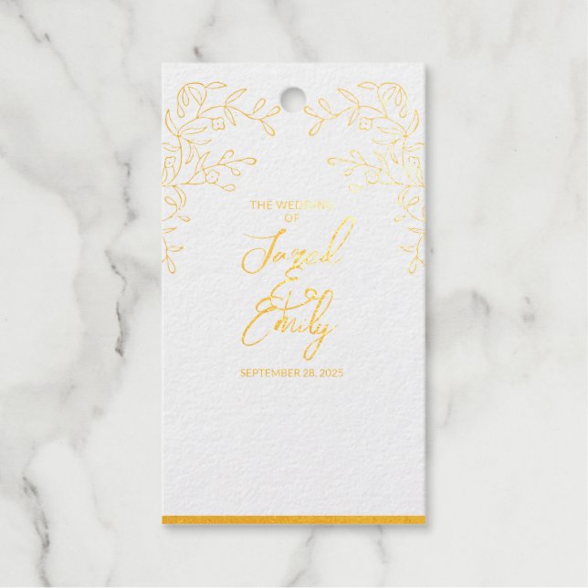Étiquettes Cadeaux Balises faire-part de mariage (Recto)