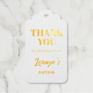 Étiquettes Cadeaux Baptême d'or