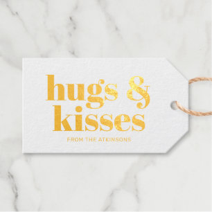 Étiquettes Cadeaux Boissons & baisers typographie moderne audacieuse 