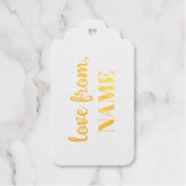 Étiquettes Cadeaux Bonne Anniversaire Or Élégante Typographie