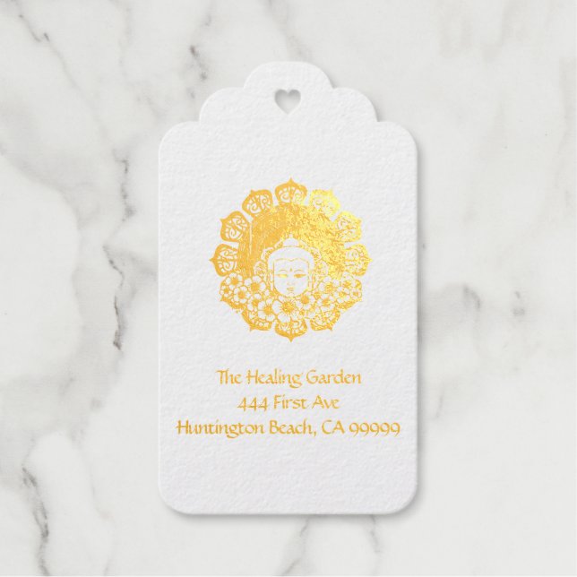 Étiquettes Cadeaux Bouddha Fleur Mandala personnalisable (Recto)