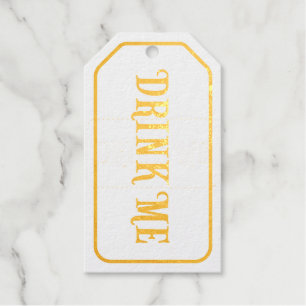 Étiquettes Cadeaux "Buvez-moi" Wonderland Tea Party Custom Gold