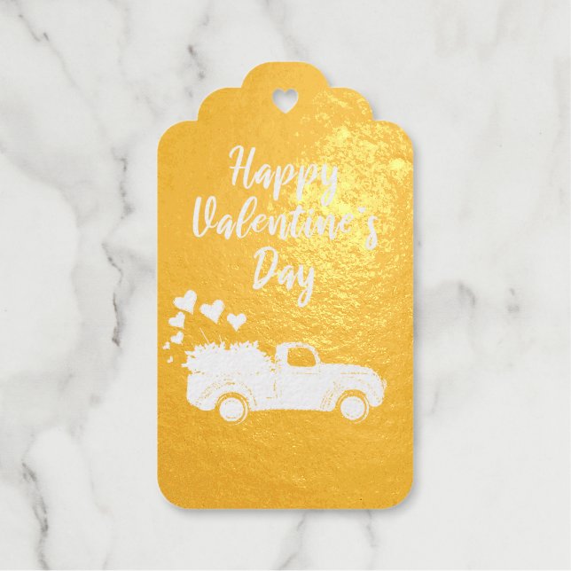 Étiquettes Cadeaux Carte Saint Valentin. Rouge rose (Recto)