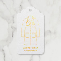 Étiquettes Cadeaux Cérémonie de remise de manteau blanc Félicitations