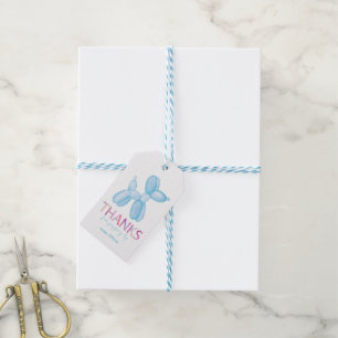 Étiquettes Cadeaux Chien Ballon Bleu