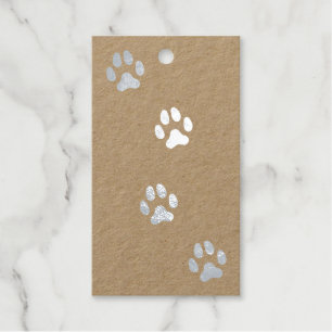 Étiquettes Cadeaux Chien Empreintes de pattes Animaux domestiques Con