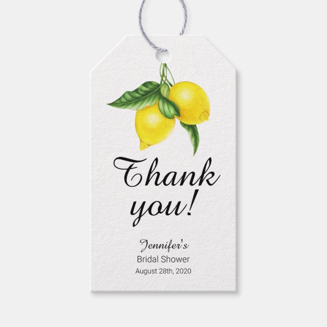 Étiquettes cadeaux Citrus citron (Devant)