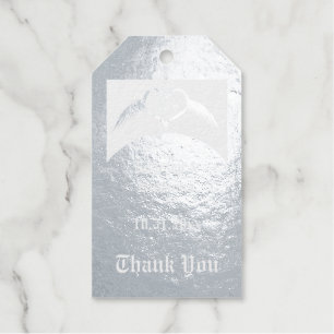 Étiquettes Cadeaux Coeur ailé gothique Mariage Personnalisé Monogramm