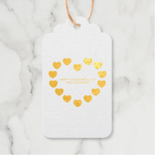 Étiquettes Cadeaux Coeurs or mignonne coutume moderne Saint Valentin