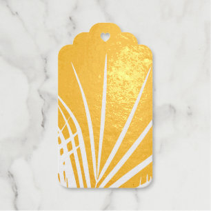Étiquettes Cadeaux Croquis minimalisme Feuille Palm Tree