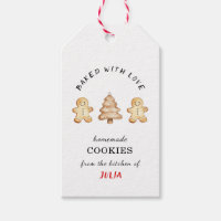 Étiquettes Cadeaux 'Cuits avec Amour' Biscuit en P