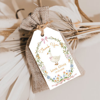 Étiquettes cadeaux de Baby shower d'oie sotte