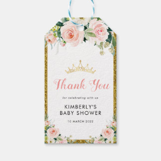 étiquettes cadeaux de baby shower floral