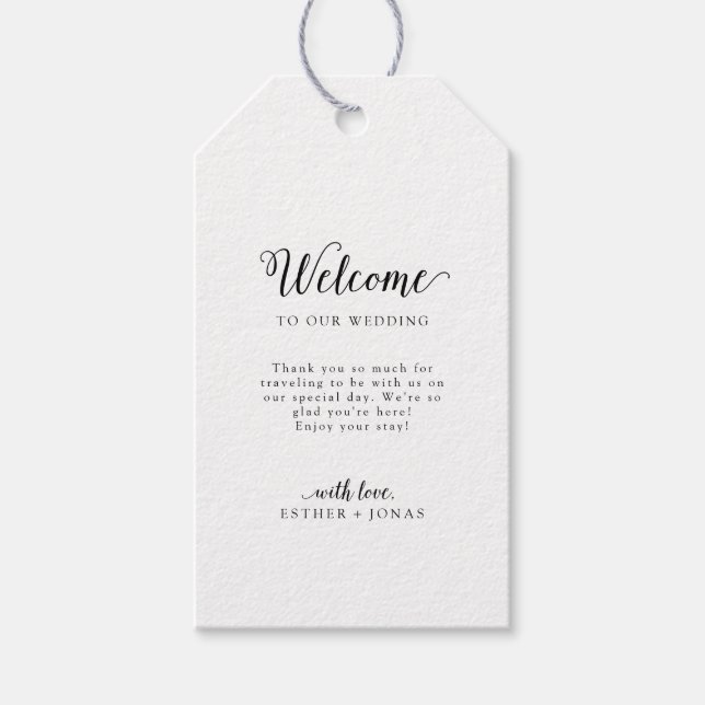 Étiquettes cadeaux de bienvenue pour Mariage de sc (Devant)