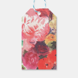 Étiquettes Cadeaux de Bouquet de Fleurs Vibrantes