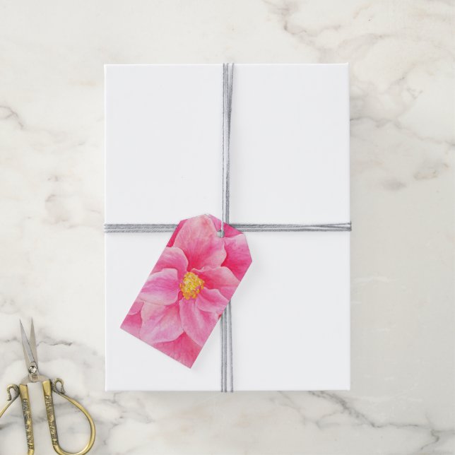 Étiquettes cadeaux de couleur d'aquarelle florale  (Avec de la ficelle)